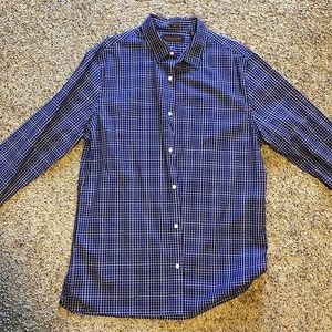 fairlane and sons dress shirt Fairlane & Sons Blue Long Sleeve Wrinkle Free Button Up Shirt Size Large